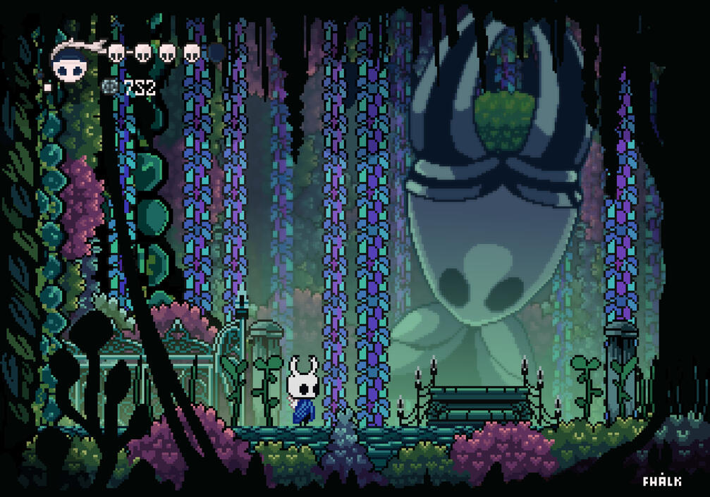 Hollow Knight but pixel art